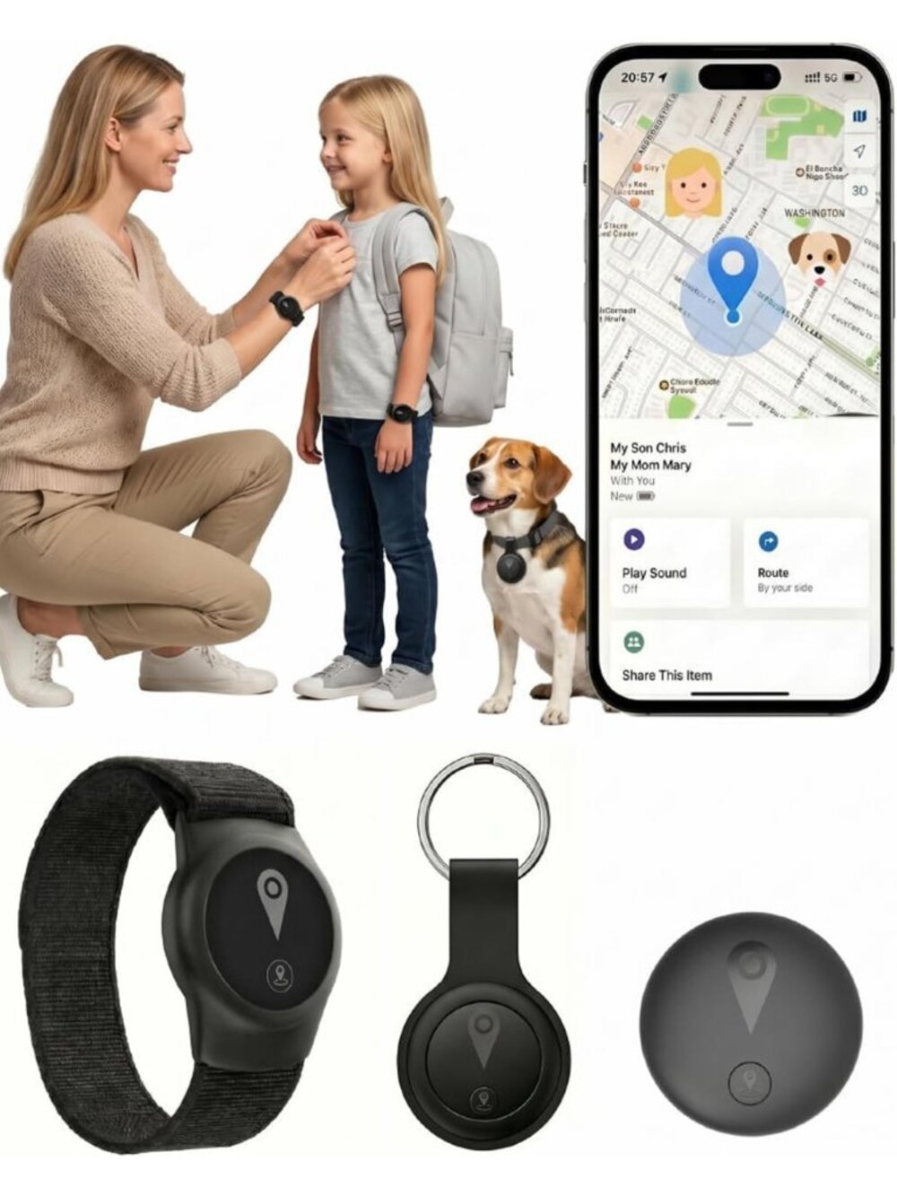 Smart GPS Tracker for Kids - Real-Time Location, Waterproof Wristband